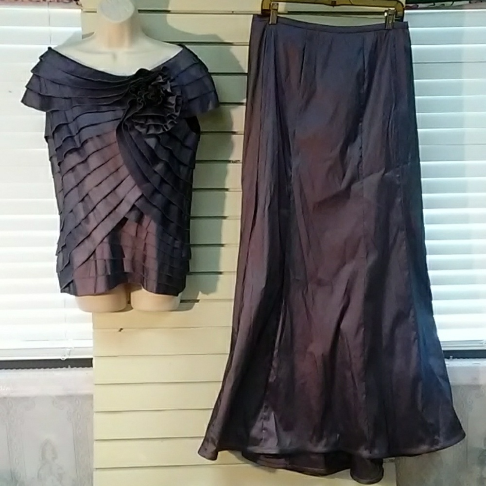 Dark purple blouse and matching skirt